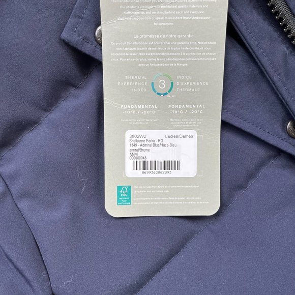 Canada Goose Women's Shelburne Parka in Atlantic Navy Size M - Picture 3 of 3